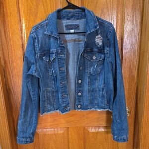 Maurices Distressed Blue Jean Jacket